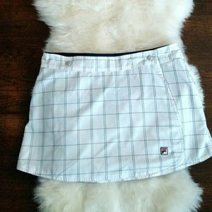 Fila Reversible Tennis Skirt Windowpane Print Whit